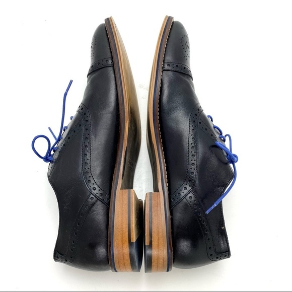 Johnston & Murphy Conard Cap toe Oxford Casual Shoes Black with Blue Lace - Picture 7 of 12